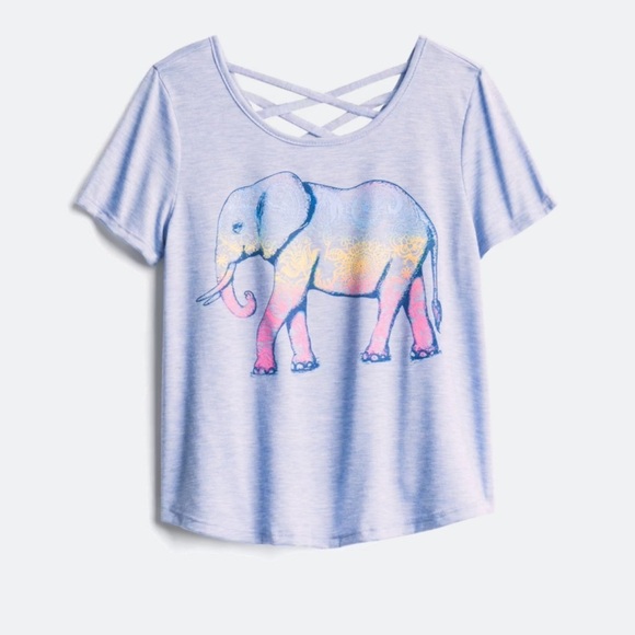 Blue Short Sleeve Tees Casual Cotton Blend - Picture 1 of 2